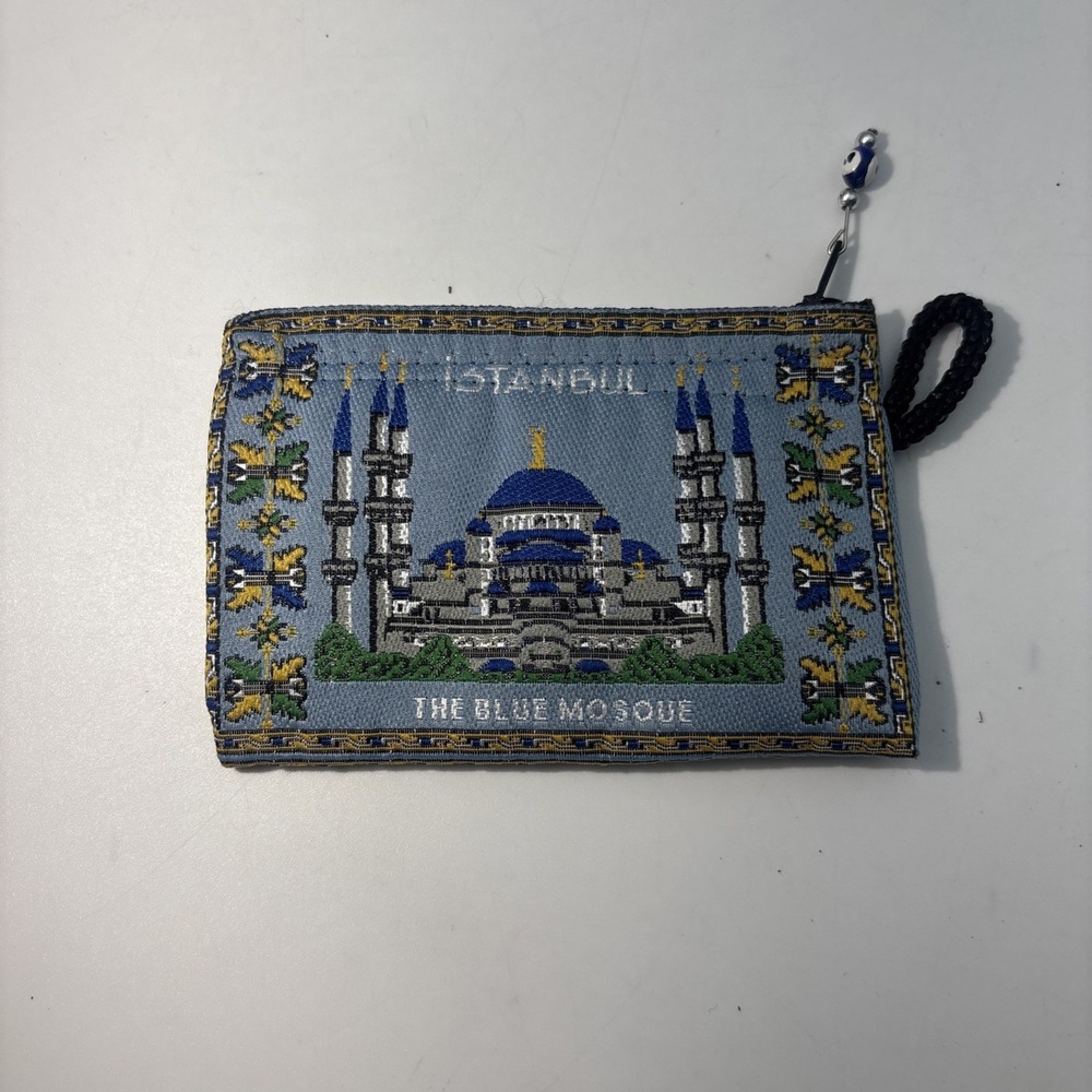 NEW Istanbul Turkey The Blue Mosque Coin Change‎ Purse Make Up Bag with Zipper